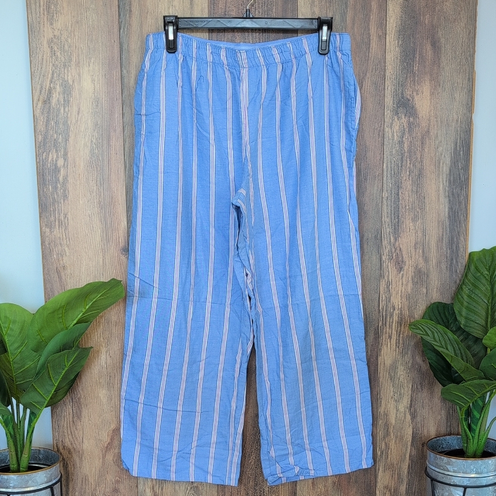 Colsie Striped Pajama Pants in Blue Pink and White XL          W220